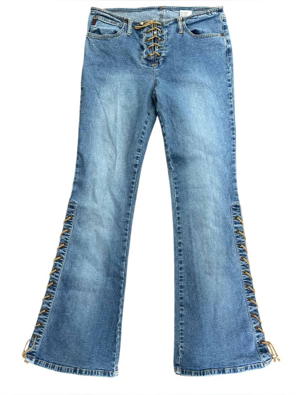 Vintage Mudd Low Rise Lace Up Flare Jeans Hip Hugger 90’s Size 9 Y2K